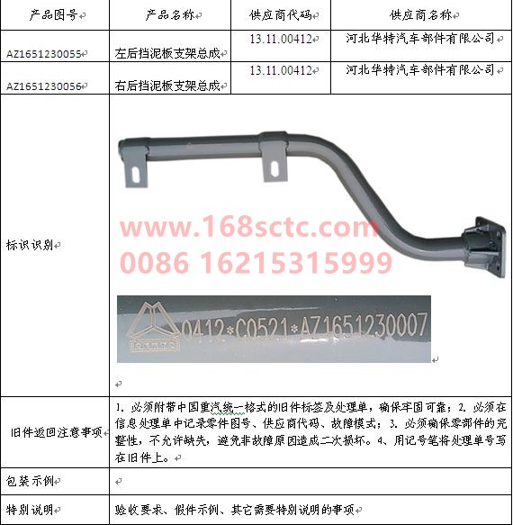 AZ1651230055-SINOTRUK HOWO-Fender bracket assembly left rear-HaoYun2009Kuan