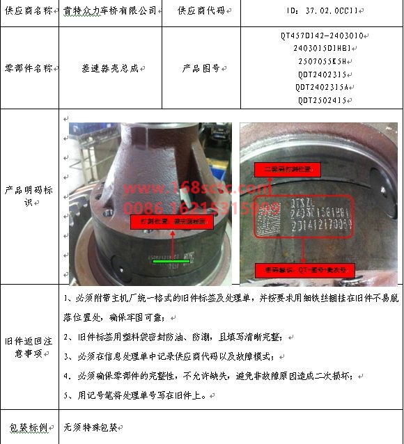 AZ9525320066-FAW-Differential assembly i=4.111 with differential lock (QT457S198-2503000)-QingDaoZhongLi485Qiao