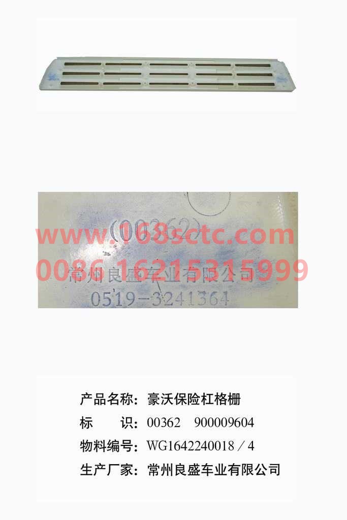 WG1642240018-SINOTRUK HOWO-grillePlastic (bumper grille)-HaoWo2013Kuan