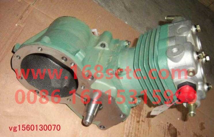 VG1560130070-SINOTRUK HOWO-Air compressor single cylinder green 01B wooden box-ZhongQiFaDongJiWT615.95