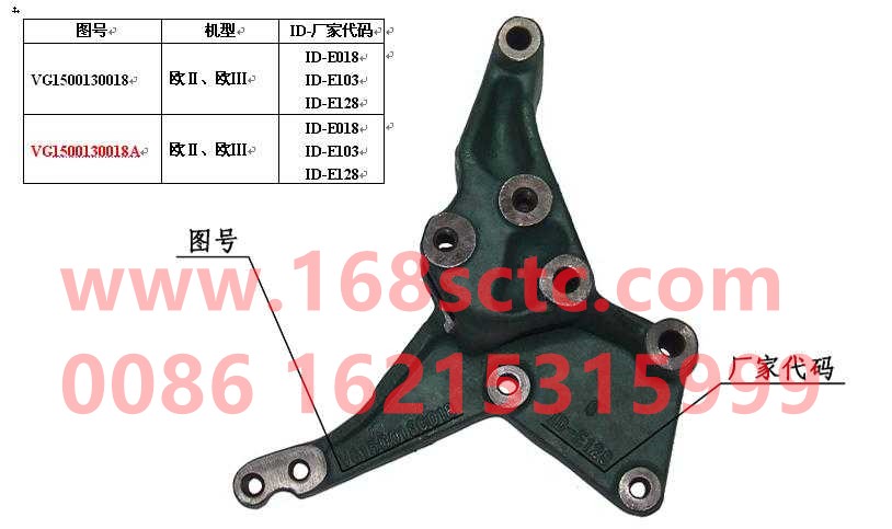 VG1500130018A-SINOTRUK HOWO-Air conditioner bracket-ZhongQiFaDongJiWD615.95E