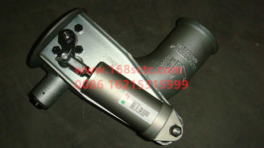 WG9725542042-SINOTRUK HOWO-exhaust pipefirst quarterwith butterfly valve EVB 62 87-HaoWo2013Kuan