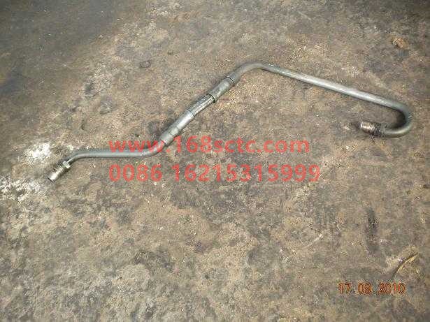 VG1092110043-SINOTRUK HOWO-Supercharger oil inlet pipe assemblywith connector-ZhongQiFaDongJiWD615.96E