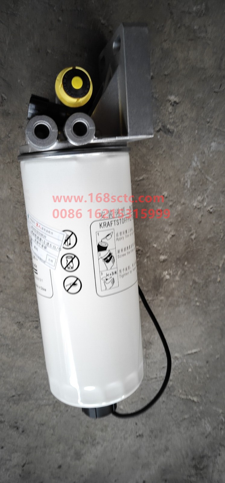 WG9925550820-SINOTRUK HOWO-Fuel primary filter (left in and left out with differential pressure indicator 421)-ZhongQiFaDongJiMC11.44-50