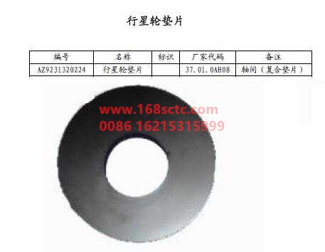 AZ9231320224-SINOTRUK HOWO-Differential Planetary Gear Gasket-ZhongQiAC16MinYongQiao