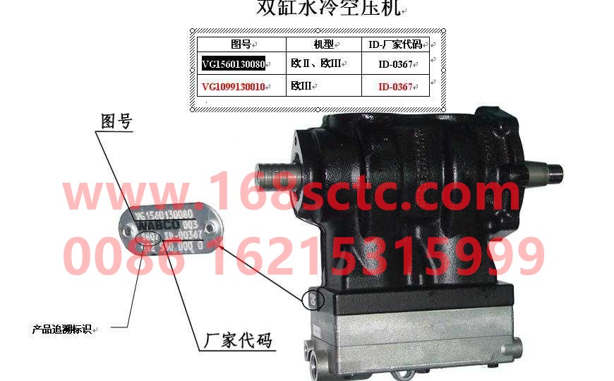 VG1099130010-SINOTRUK HOWO-air compressordouble cylinder DZ-ZhongQiFaDongJiD10.34-31