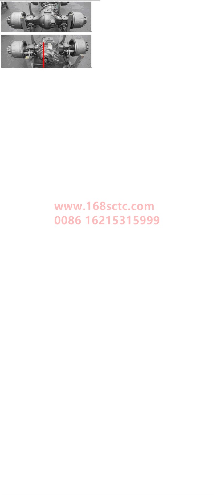 MHY-131G0-H235-SINOTRUK HOWO-Intermediate axle assembly (MCY13Q intermediate axle/i=3.36/XSΦ180/rubber suspension/split connection/wheelbase 1830/hand adjustable arm/with differential lock)-ZhongQiMCY13CheQiao