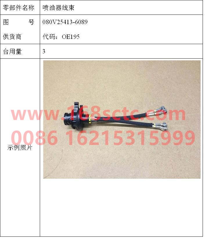 080V25413-6089-SINOTRUK HOWO-Engine wiring harness (injector wiring harness)-ZhongQiFaDongJiMC07.34-40