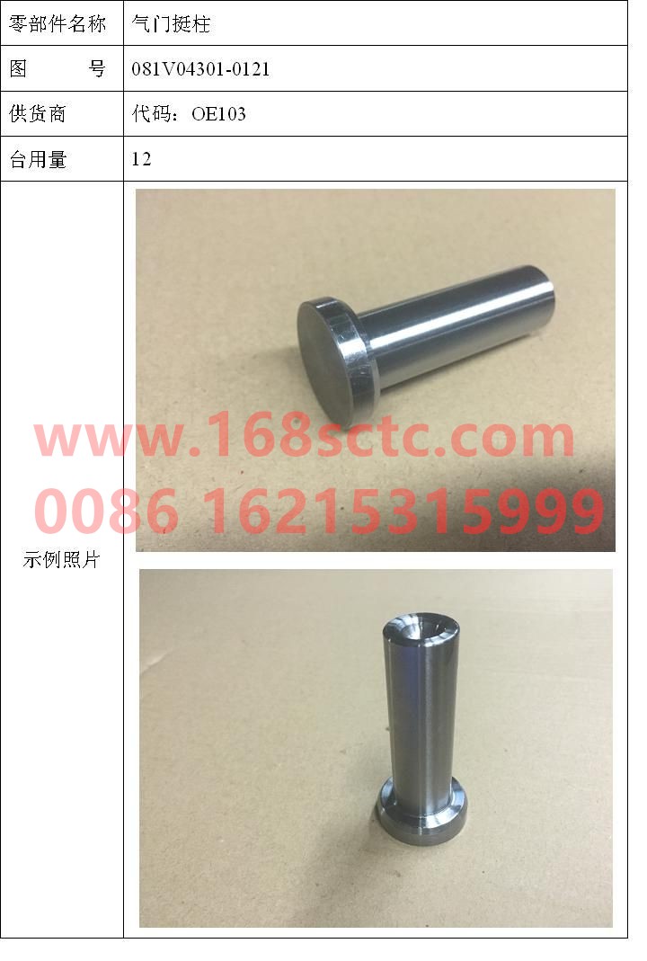 081V04301-0121-SINOTRUK HOWO-valve lifter-ZhongQiFaDongJiMC07.21-40
