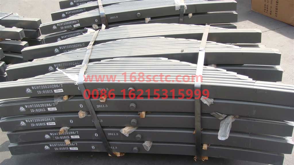WG9725520286-SINOTRUK HOWO-Rear leaf spring assemblyPositive groove 25x90Twelve pieces-ShanDeKaC5H