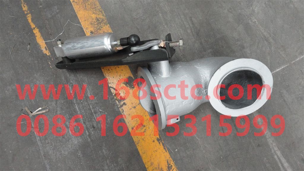 202V15201-6184-SINOTRUK HOWO-Exhaust elbow with brake butterfly valve-ZhongQiFaDongJiMC11.43-30