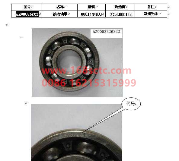 AZ9003326322-OTHERS-Deep groove ball bearing 63/22 GB/T276-QiaoXiangZhouCheng