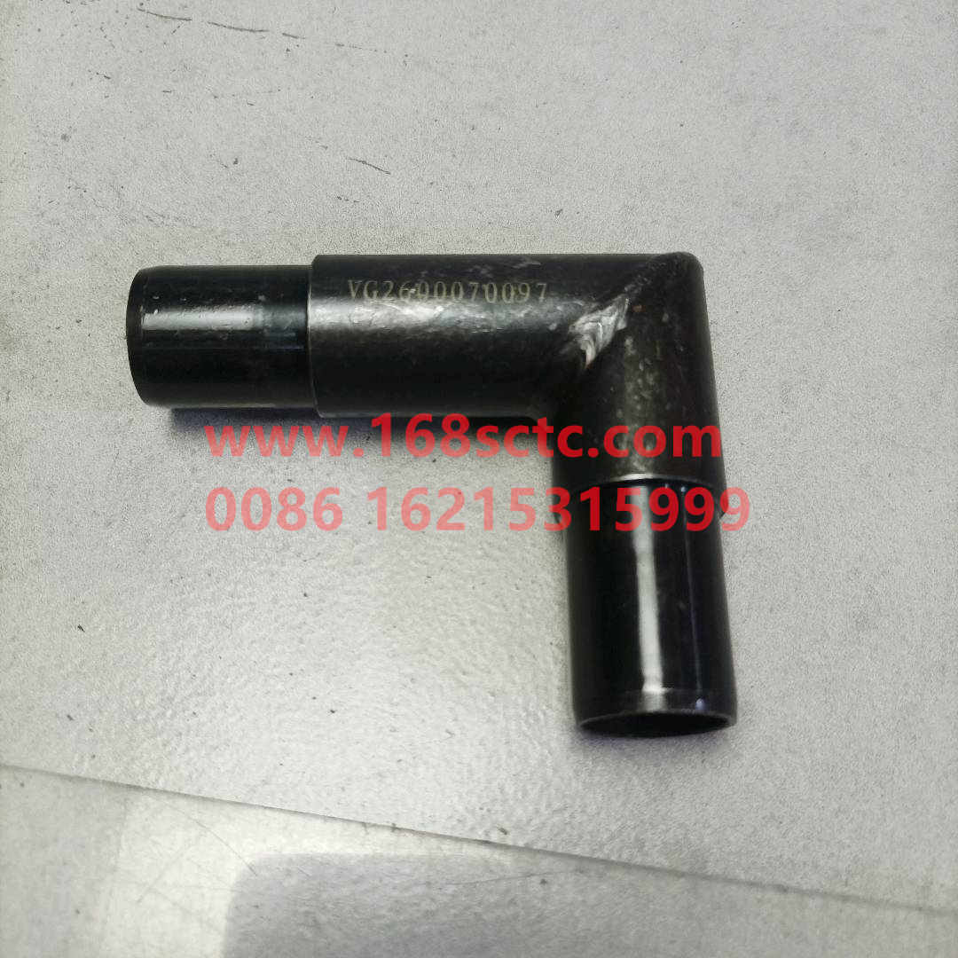 VG2600070097-SINOTRUK HOWO-oil return elbow small-ZhongQiFaDongJiWD615.95E