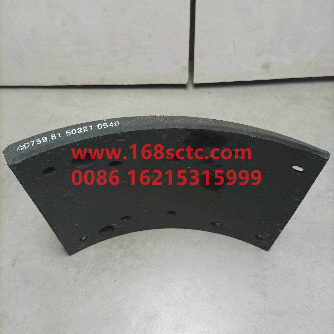 81.50221.0540-SHACMAN-brake padsfront downDelongF3000-DeLongF3000 2010Kuan