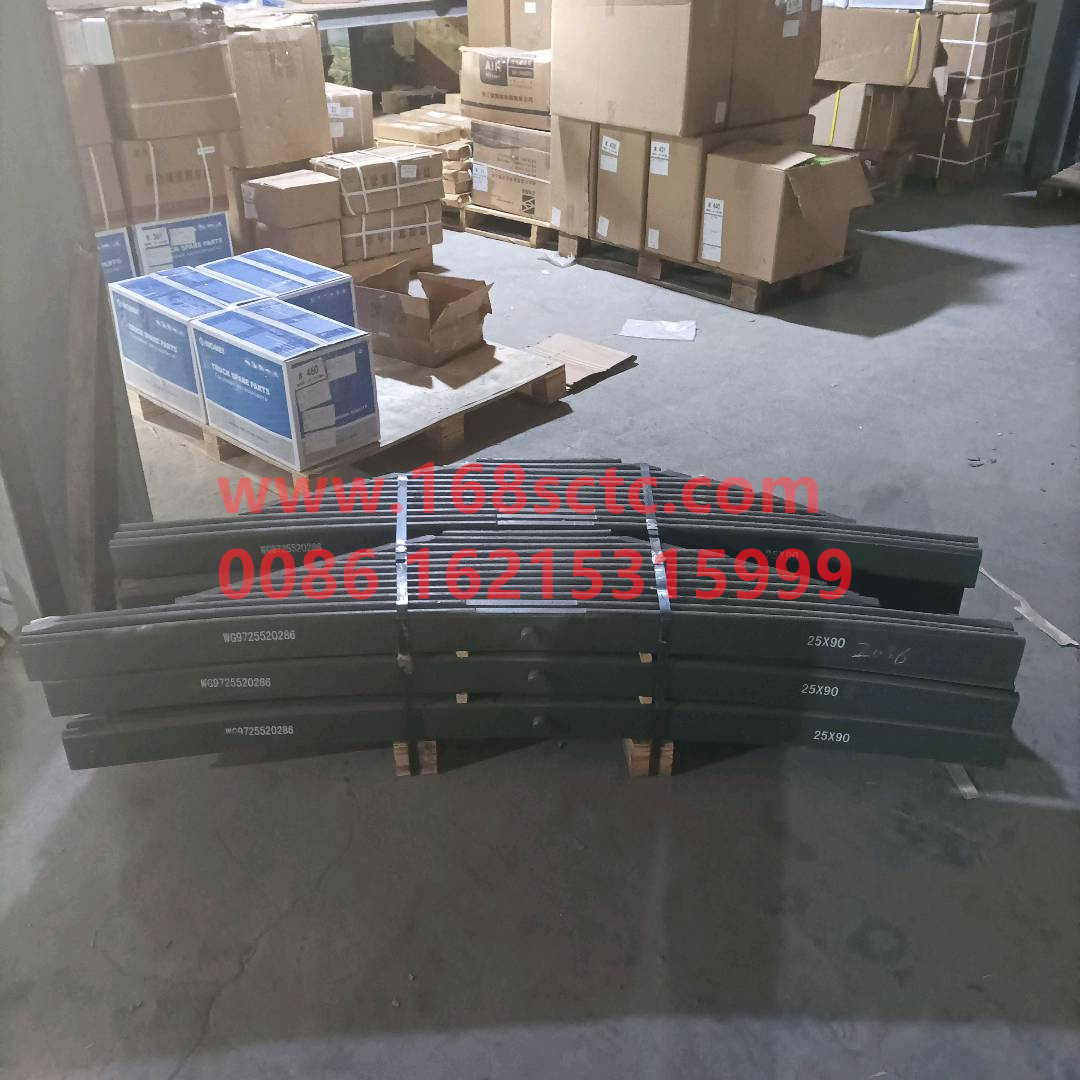 WG9725520286-SINOTRUK HOWO-Rear leaf spring assemblyPositive groove 25x90Twelve pieces-ShanDeKaC5H